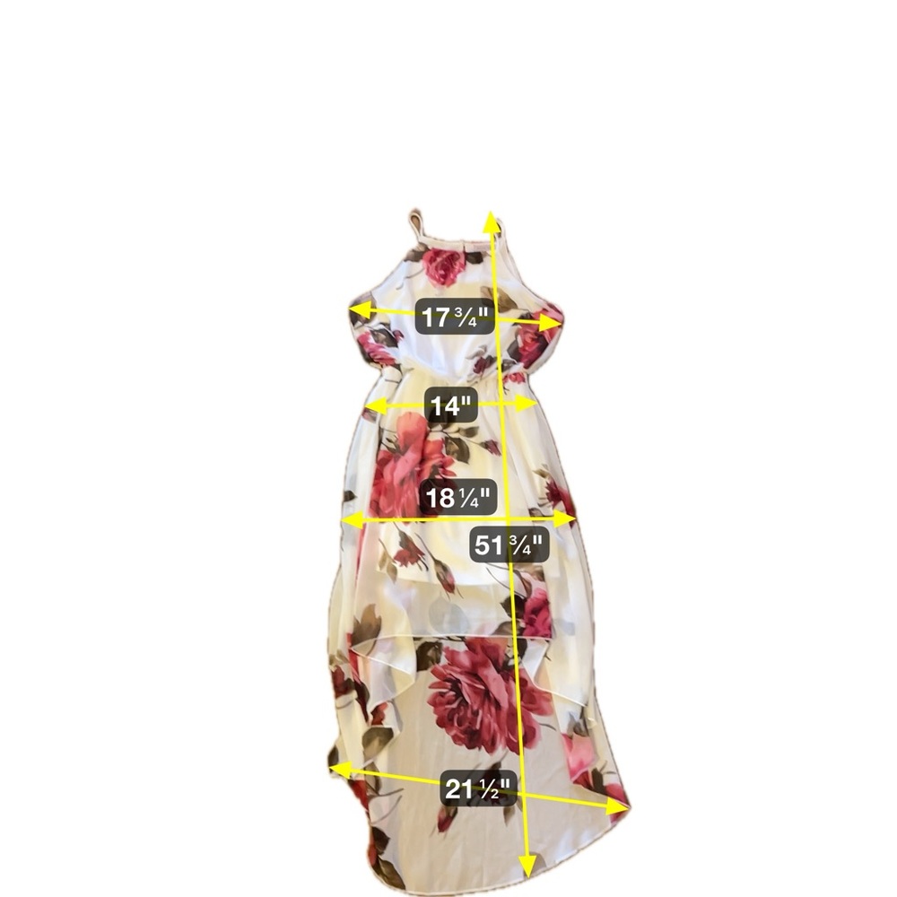 Chic Floral Midi Dress in Red and White - Picture 4 of 6